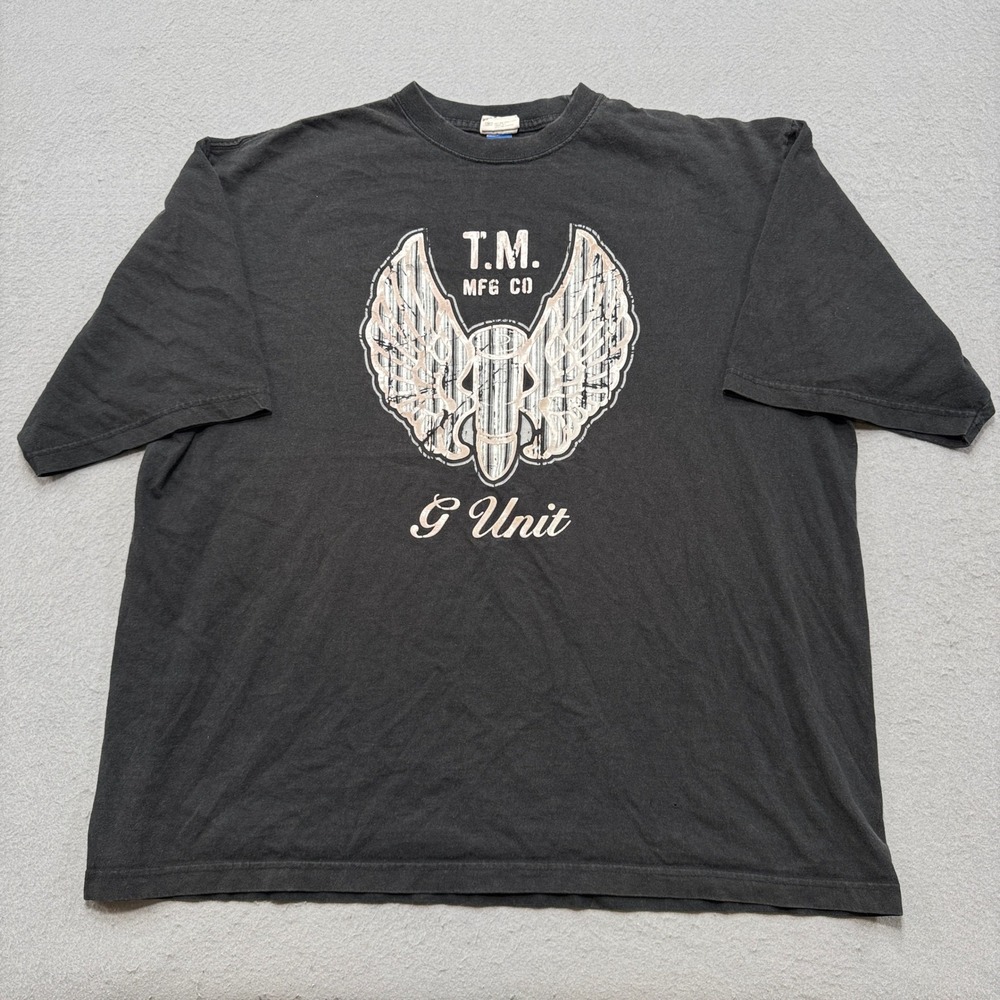 Y2K G-Unit T-Shirt Men's XL Black Heavyweight Cotton Graphic Streetwear Rap